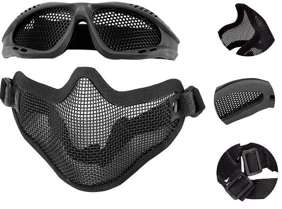 Emageren-airsoft-Ensemble-masque-lunettes-semi-visage