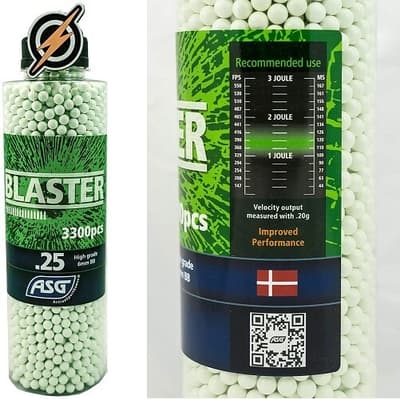 3300-billes-vertes-First-and-Only-Airsoft-ASG-0.25-g-bouteille